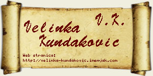 Velinka Kundaković vizit kartica